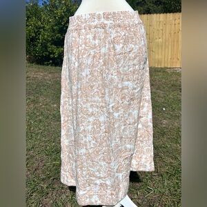 LOFT Tan Floral Maxi Skirt